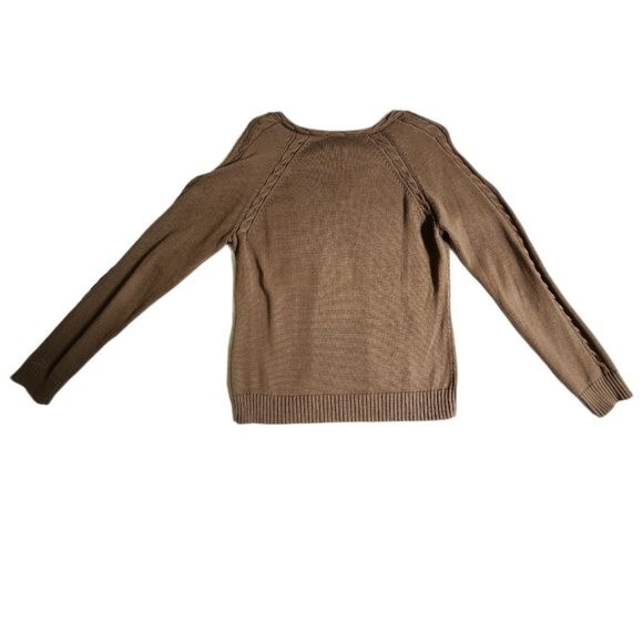Jones New York Signature brown v neck sweater sz M - Picture 2 of 12